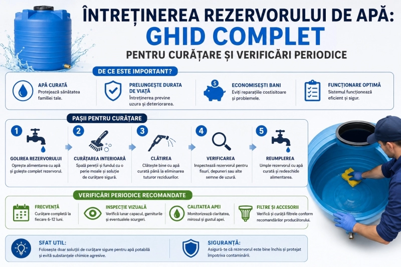 Întreținerea rezervorului de apă: ghid complet pentru curățare și verificări periodice
