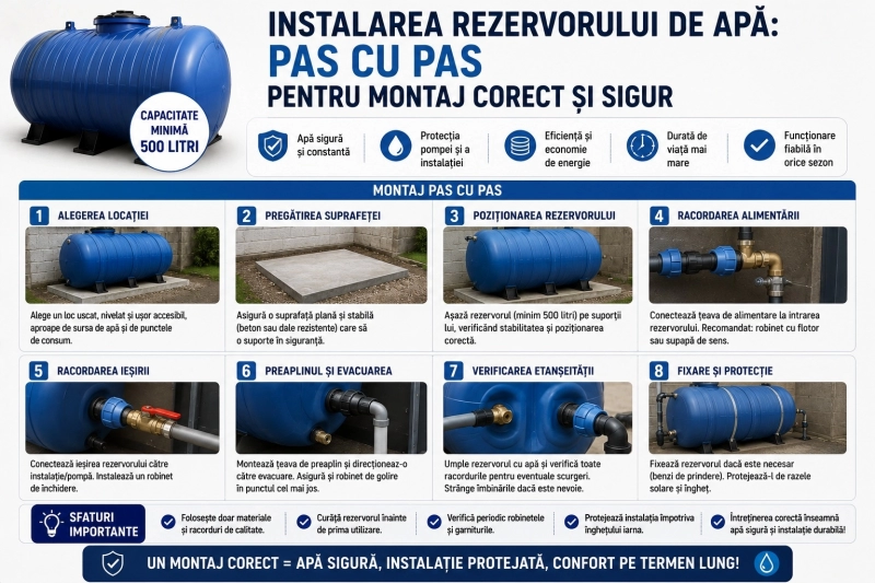 Instalarea rezervorului de apă: pas cu pas pentru montaj corect și sigur