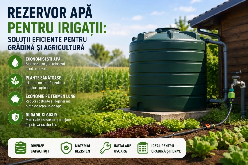 Rezervor apă pentru irigații: soluții eficiente pentru grădină și agricultură