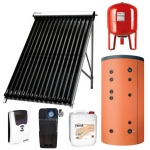 Pachet confort panouri solare Ferroli cu 2x25 tuburi vidate ECOTUBE NEW 25 cu boiler bivalent Ecounit 500 litri